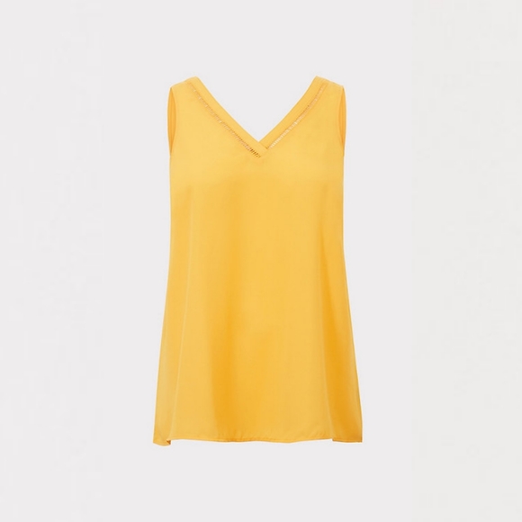 Torrid Golden Yellow Eyelet Georgette Tank - Picture 5 of 10